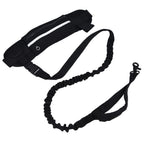 Sports Belt Bag Leash Set Reflective Elastic Explosion Proof Dog Running Traction Rope for Walking RunningBlack