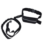 Sports Belt Bag Leash Set Reflective Elastic Explosion Proof Dog Running Traction Rope for Walking RunningBlack