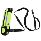 Sports Belt Bag Leash Set Reflective Elastic Explosion Proof Dog Running Traction Rope for Walking RunningGrass Green
