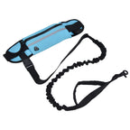 Sports Belt Bag Leash Set Reflective Elastic Explosion Proof Dog Running Traction Rope for Walking RunningSky Blue
