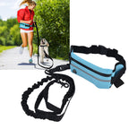 Sports Belt Bag Leash Set Reflective Elastic Explosion Proof Dog Running Traction Rope for Walking RunningSky Blue