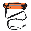Hands Free Dog Leash Detachable Zipper Bag Reflective Strip Design Hands Free Flexible Waist Dog Leash for WalkingOrange