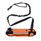 Hands Free Dog Leash Detachable Zipper Bag Reflective Strip Design Hands Free Flexible Waist Dog Leash for WalkingOrange
