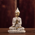 Buddha Statue Artisan Craftsmanship Clear Engraving Strong Frost Resistance Resin Meditating Buddha Statue for Hallway8138