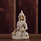 Buddha Statue Artisan Craftsmanship Clear Engraving Strong Frost Resistance Resin Meditating Buddha Statue for Hallway8135