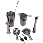 11PCS/Set Cocktail Shaker Set Bartender Kit Cocktail Strainer Stainless Steel Barware for Home PartyRuthenium Black