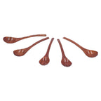 5pcs Wooden Spoon Non Slip Slow Heat Conduction Table Spoon with Long Handle for Cooking Stirring Hot Soup