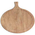 Wooden Pizza Tray Durable Round Serving Board with Handle Bread Food Dinner Plate for Restaurant Hotel