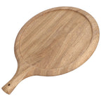 Wooden Pizza Tray Durable Round Serving Board with Handle Bread Food Dinner Plate for Restaurant Hotel