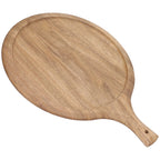 Wooden Pizza Tray Durable Round Serving Board with Handle Bread Food Dinner Plate for Restaurant Hotel