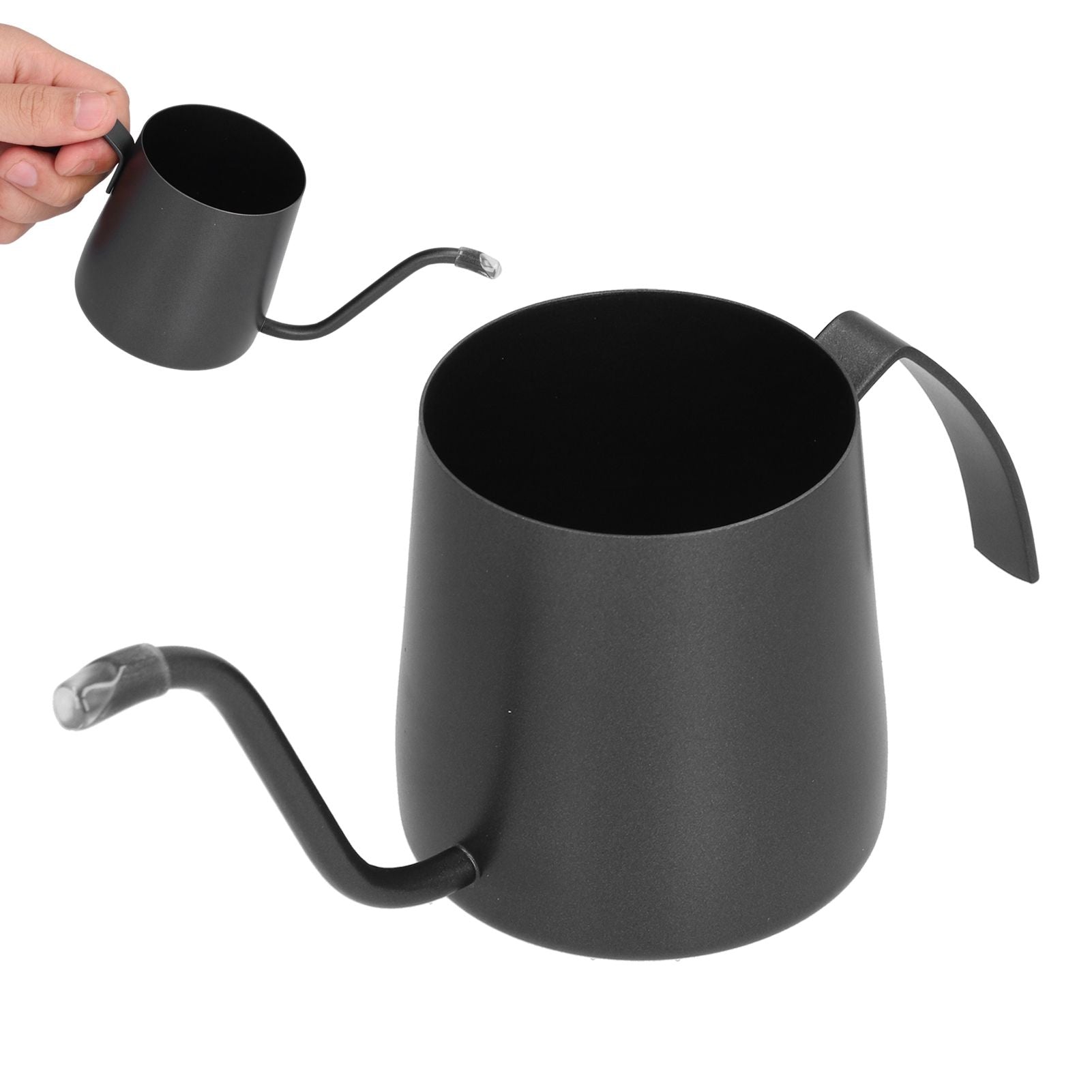 Coffee Pot Stainless Steel Long Narrow Spout Gooseneck Uncoated Tea Pot for Home Black350ml