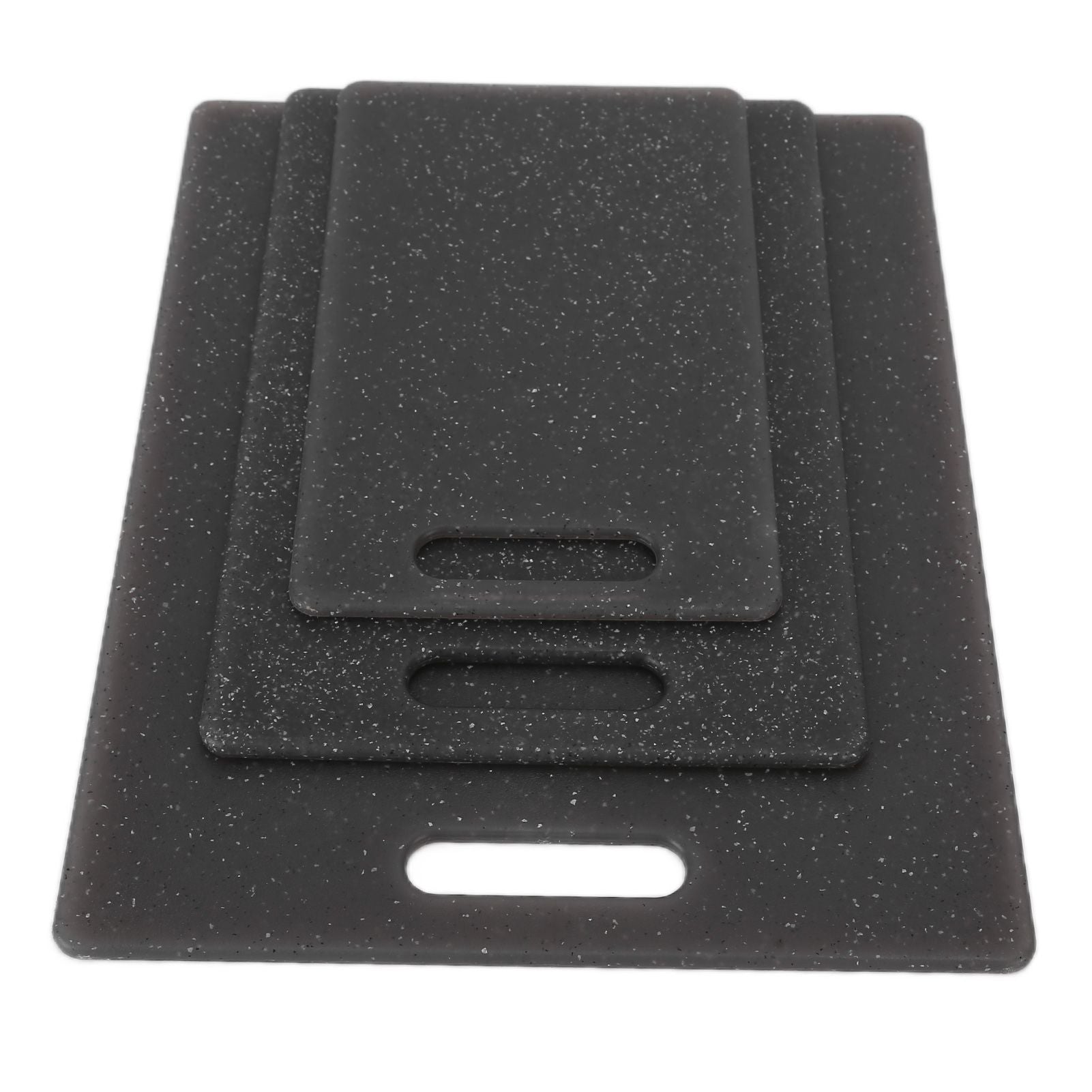 3Pcs Cutting Board Set Imitation Marble Pattern DoubleSided Chopping Board Kitchen Accessory(Black )