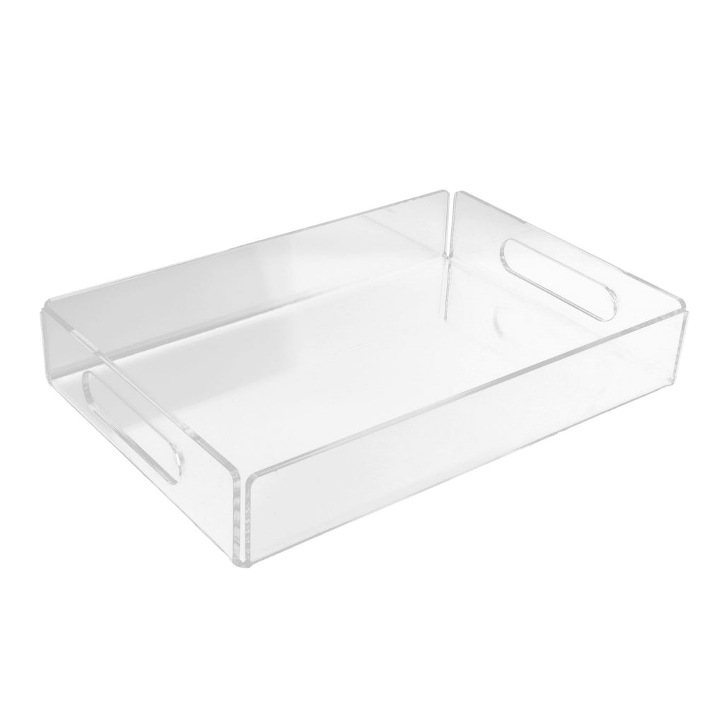 Acrylic Fruit Towel Tray Lightweight Breakfast Cheese Serving Tray with Handles for KTV Hotel