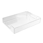 Acrylic Fruit Towel Tray Lightweight Breakfast Cheese Serving Tray with Handles for KTV Hotel