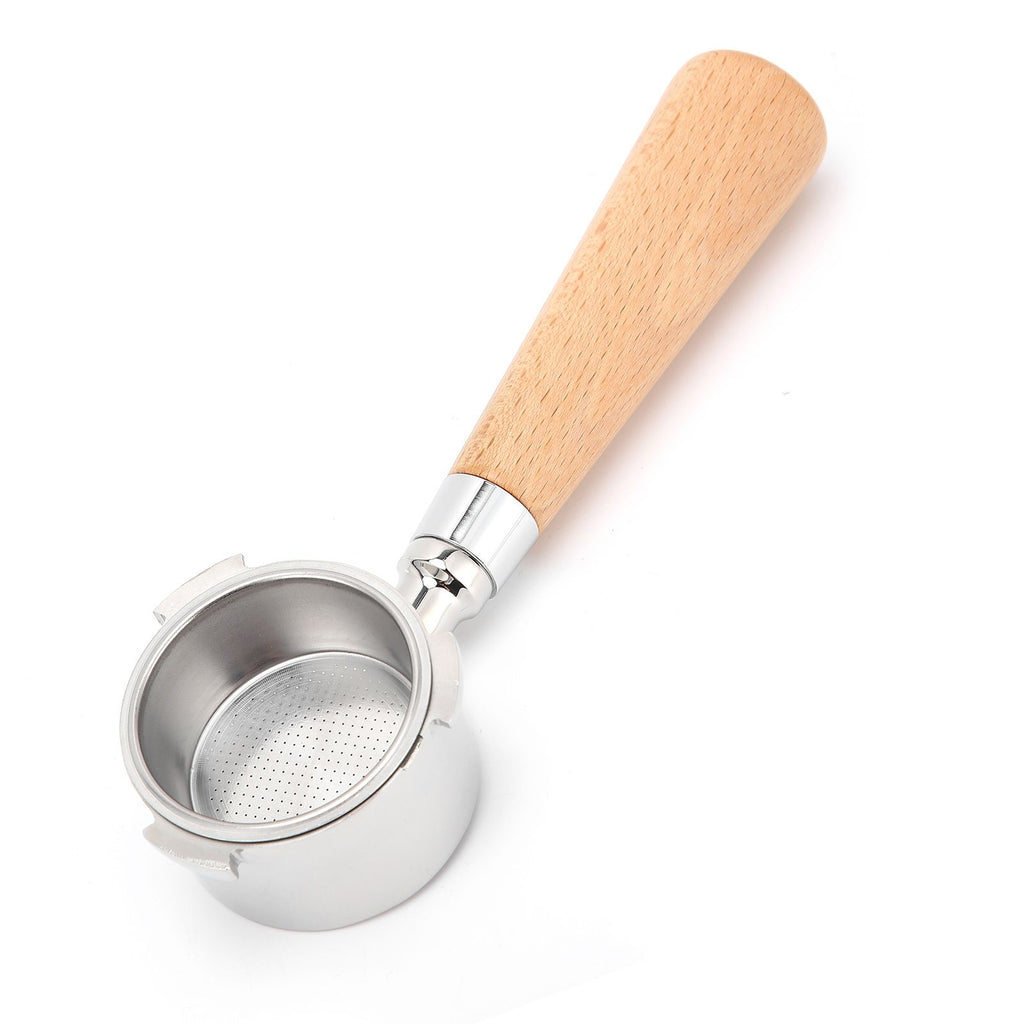 Coffee Bottomless Portafilter Stainless Steel Filter Holder Basket Replacement Tool Coffee Machine Accessory51mm Beech