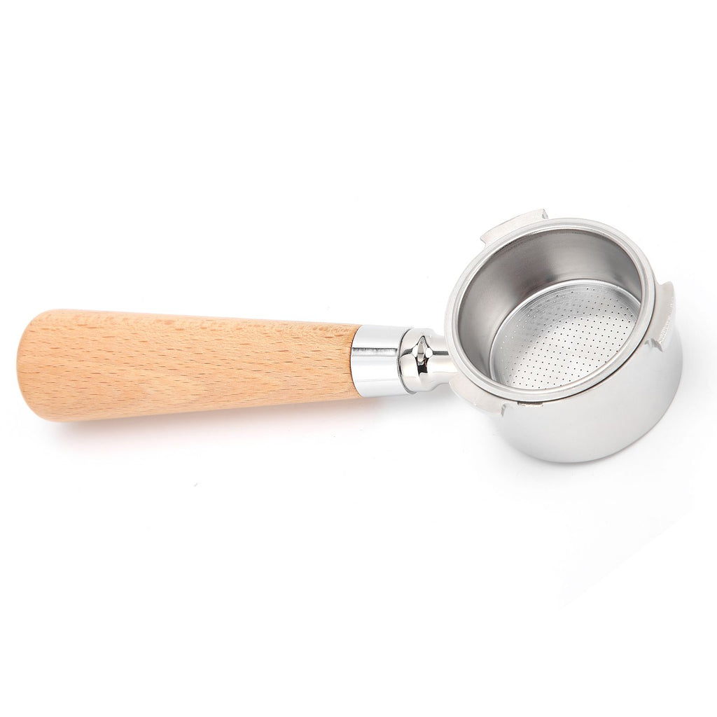 Coffee Bottomless Portafilter Stainless Steel Filter Holder Basket Replacement Tool Coffee Machine Accessory54mm Beech