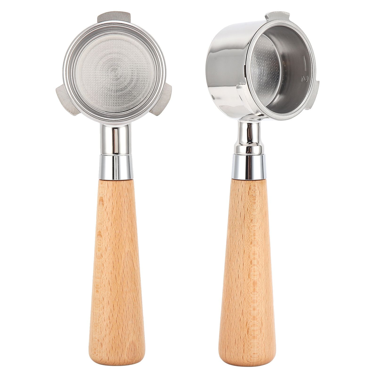 Coffee Bottomless Portafilter Stainless Steel Filter Holder Basket Replacement Tool Coffee Machine Accessory54mm Beech