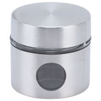 Coffee Bean Container Iron Glass Mini Sealed Jar Kitchen Storage Tank for Beans TeaSilver