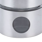 Coffee Bean Container Iron Glass Mini Sealed Jar Kitchen Storage Tank for Beans TeaSilver