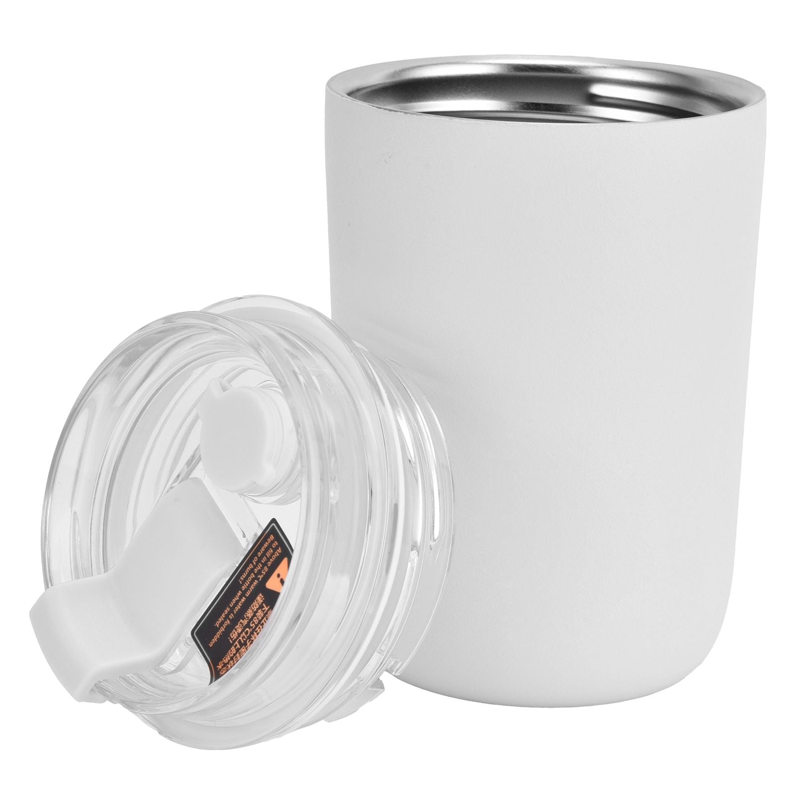280ml Coffee Cup Household Portable Large Capacity Silicone Stainless Steel Vacuum Flask for Birthday GiftWhite