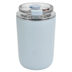 280ml Coffee Cup Household Portable Large Capacity Silicone Stainless Steel Vacuum Flask for Birthday GiftBlue