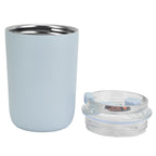 280ml Coffee Cup Household Portable Large Capacity Silicone Stainless Steel Vacuum Flask for Birthday GiftBlue