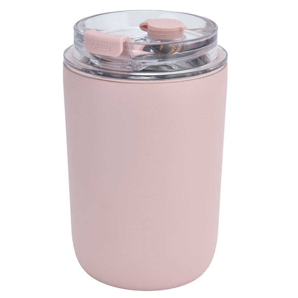 280ml Coffee Cup Household Portable Large Capacity Silicone Stainless Steel Vacuum Flask for Birthday GiftPink