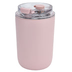 280ml Coffee Cup Household Portable Large Capacity Silicone Stainless Steel Vacuum Flask for Birthday GiftPink