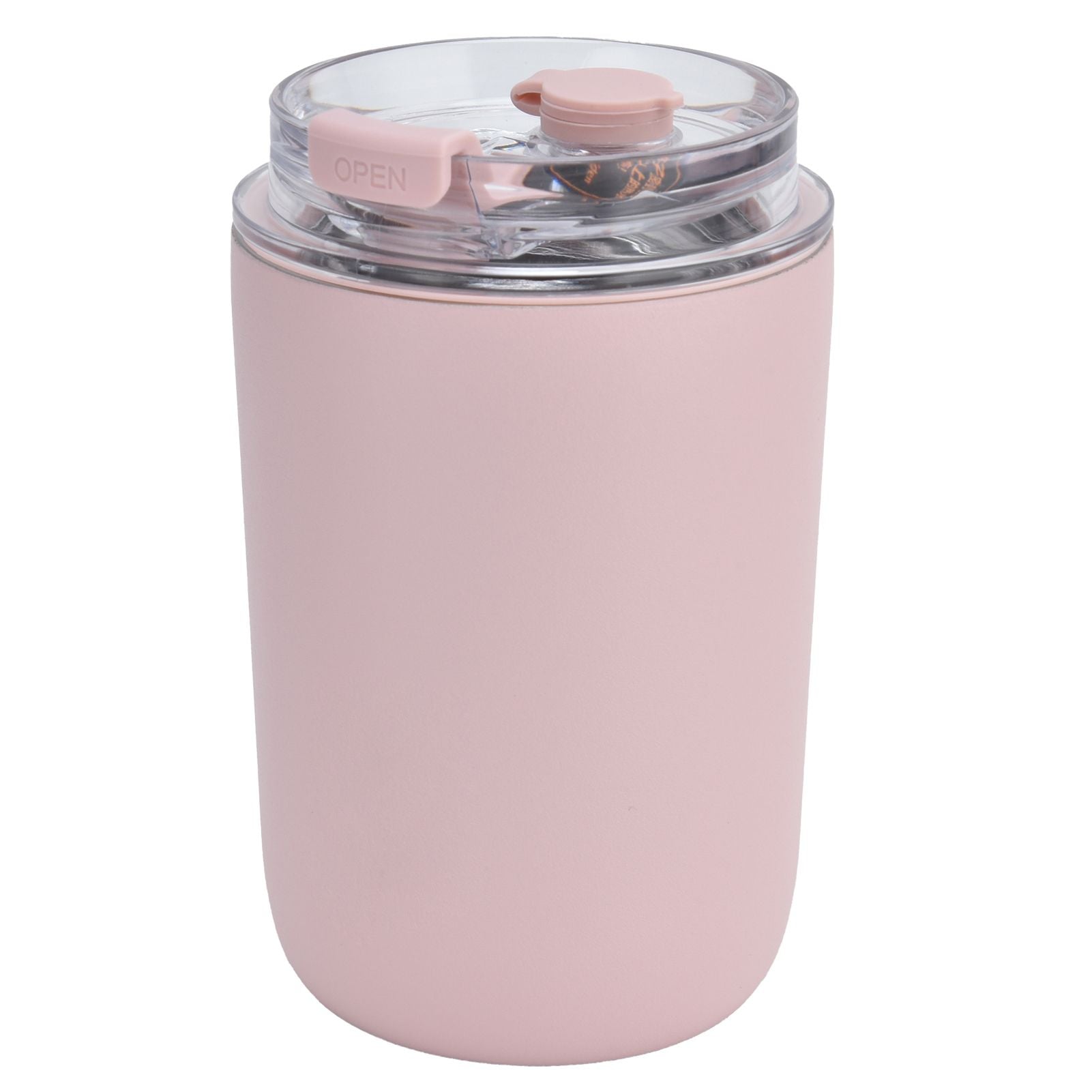 280ml Coffee Cup Household Portable Large Capacity Silicone Stainless Steel Vacuum Flask for Birthday GiftPink