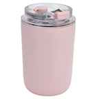 280ml Coffee Cup Household Portable Large Capacity Silicone Stainless Steel Vacuum Flask for Birthday GiftPink
