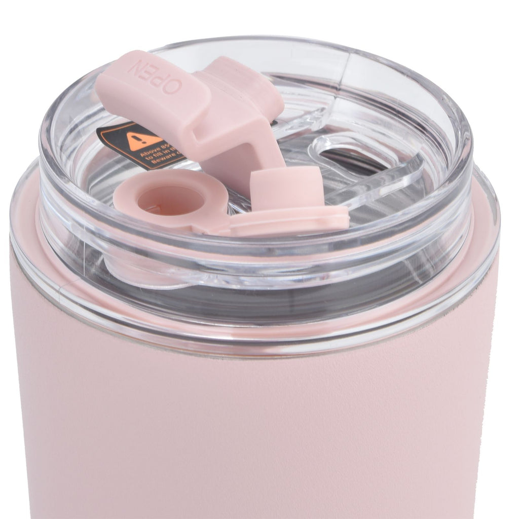 280ml Coffee Cup Household Portable Large Capacity Silicone Stainless Steel Vacuum Flask for Birthday GiftPink