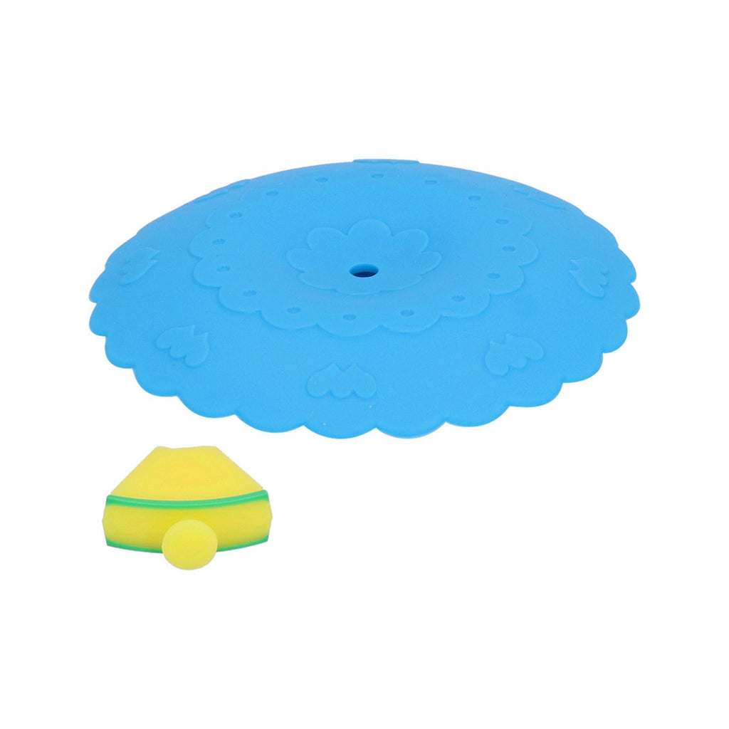 Silicone Lid Dustproof and Heat Resistant Hot and Cold Beverage Cup Cover for Kitchen HomeBlue