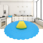 Silicone Lid Dustproof and Heat Resistant Hot and Cold Beverage Cup Cover for Kitchen HomeBlue