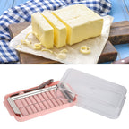 Stainless Steel Butter Cutter Container Butter Storage Box with Transparent Cover for KitchenPink Chassis