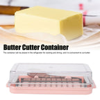 Stainless Steel Butter Cutter Container Butter Storage Box with Transparent Cover for KitchenPink Chassis