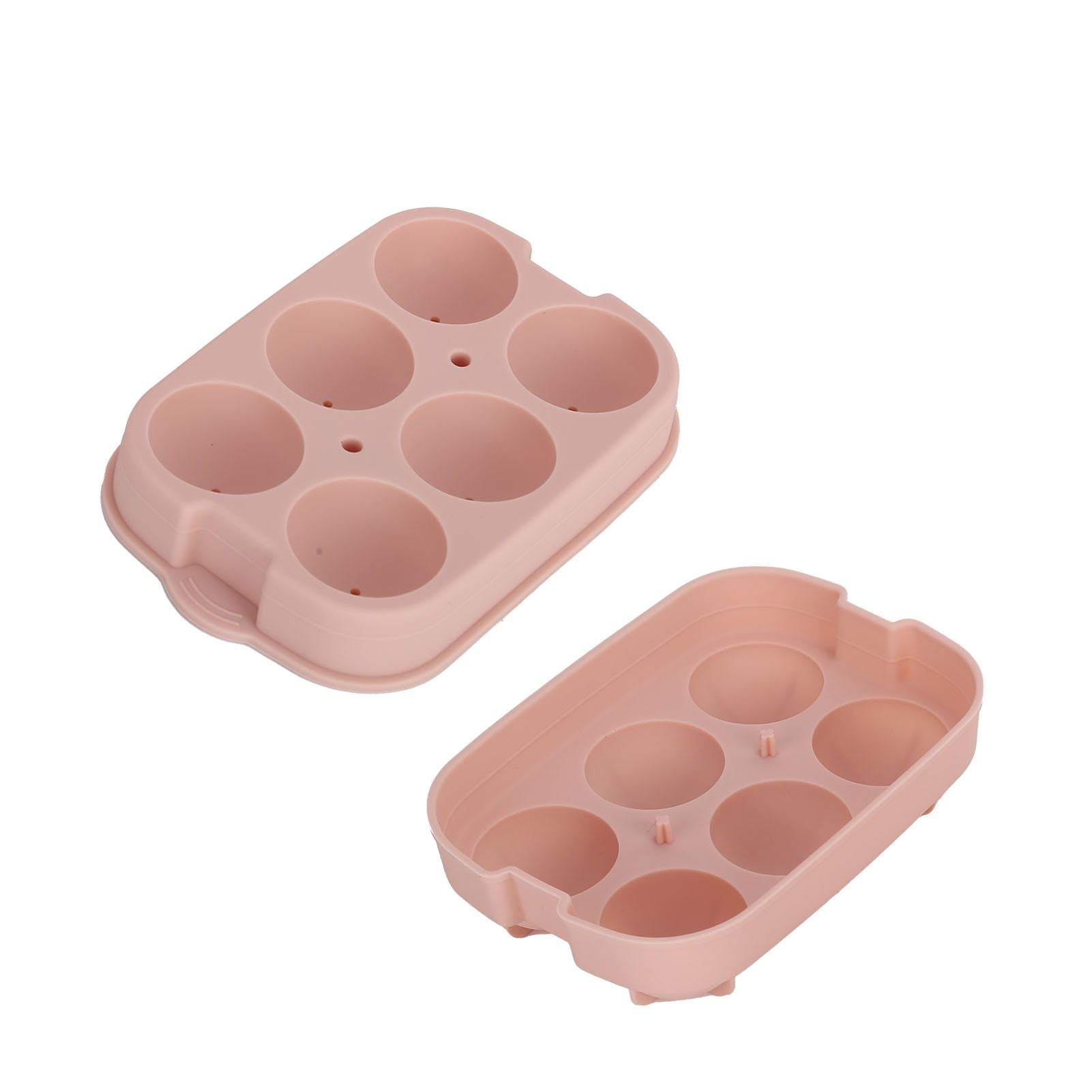 Silicone DIY Ice Cubes Mold Ice Ball Maker Mould Tray for Home Bar Party Cocktail UseLight Pink 6Hole 45mm