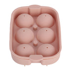 Silicone DIY Ice Cubes Mold Ice Ball Maker Mould Tray for Home Bar Party Cocktail UseLight Pink 6Hole 45mm