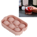 Silicone DIY Ice Cubes Mold Ice Ball Maker Mould Tray for Home Bar Party Cocktail UseLight Pink 6Hole 45mm