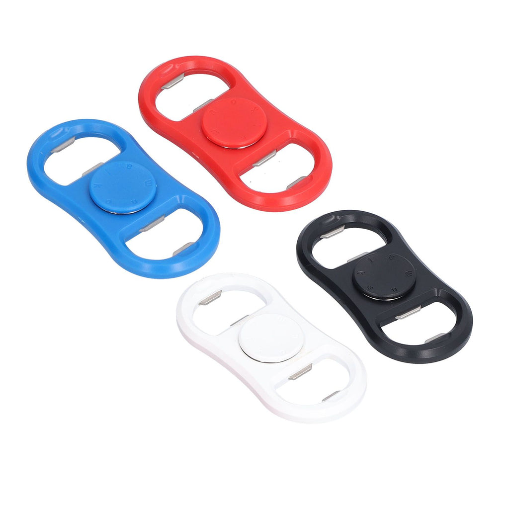 4Pcs Portable Manual Double Head Beer Bottle Opener Hand Decompression Toy Black White Blue Red
