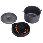 Outdoor Camping Pot Portable Aluminum Alloy Bonfire Hanging Pot with Lid Storage Bag for 6‑8 People