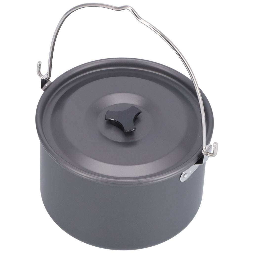 Outdoor Camping Pot Portable Aluminum Alloy Bonfire Hanging Pot with Lid Storage Bag for 6‑8 People