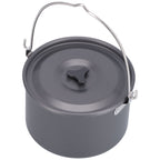 Outdoor Camping Pot Portable Aluminum Alloy Bonfire Hanging Pot with Lid Storage Bag for 6‑8 People
