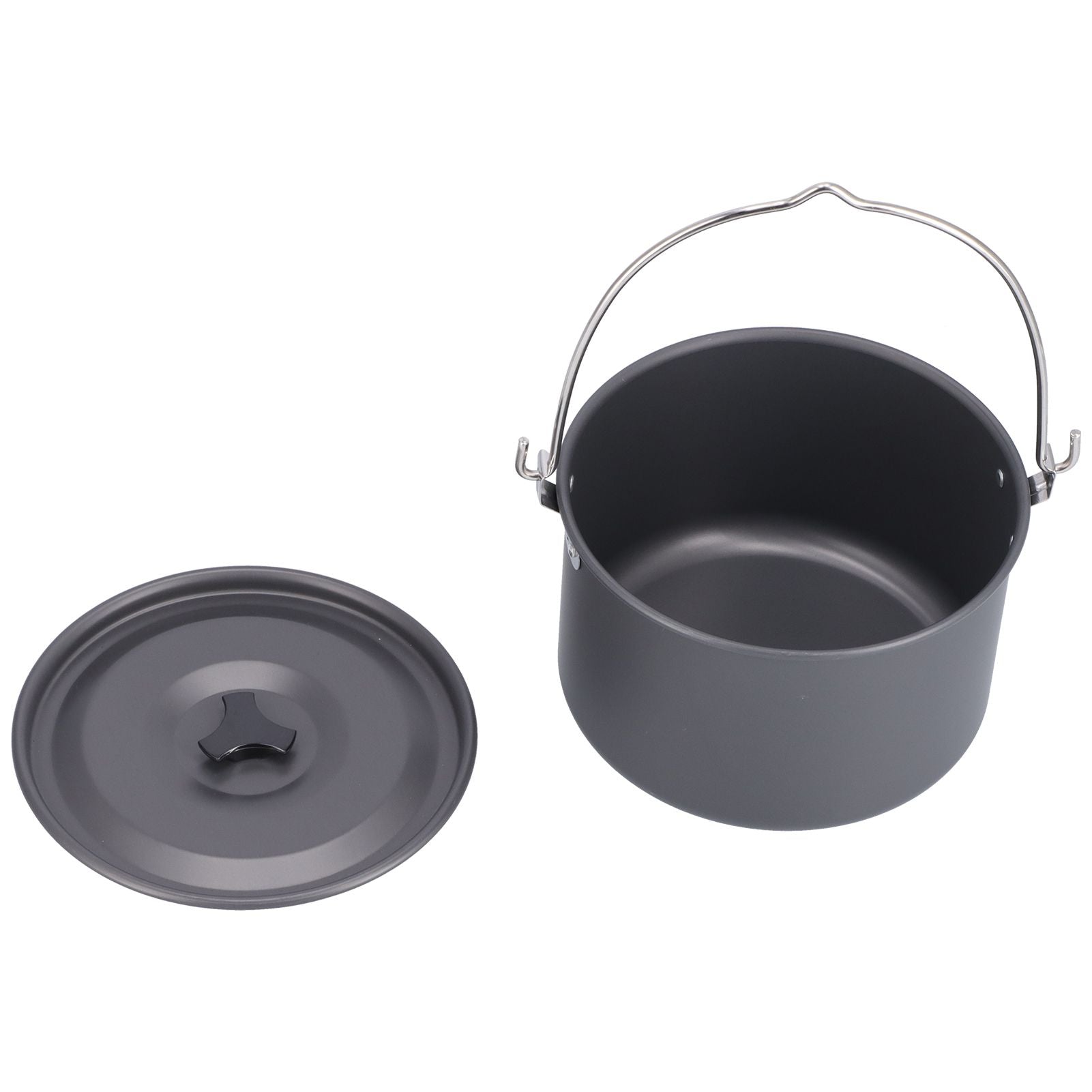 Outdoor Camping Pot Portable Aluminum Alloy Bonfire Hanging Pot with Lid Storage Bag for 6‑8 People