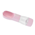 2 in 1 Pet Water Bottle Portable Anti Leakage Dog Food Bottler for Outdoor TravelingPink