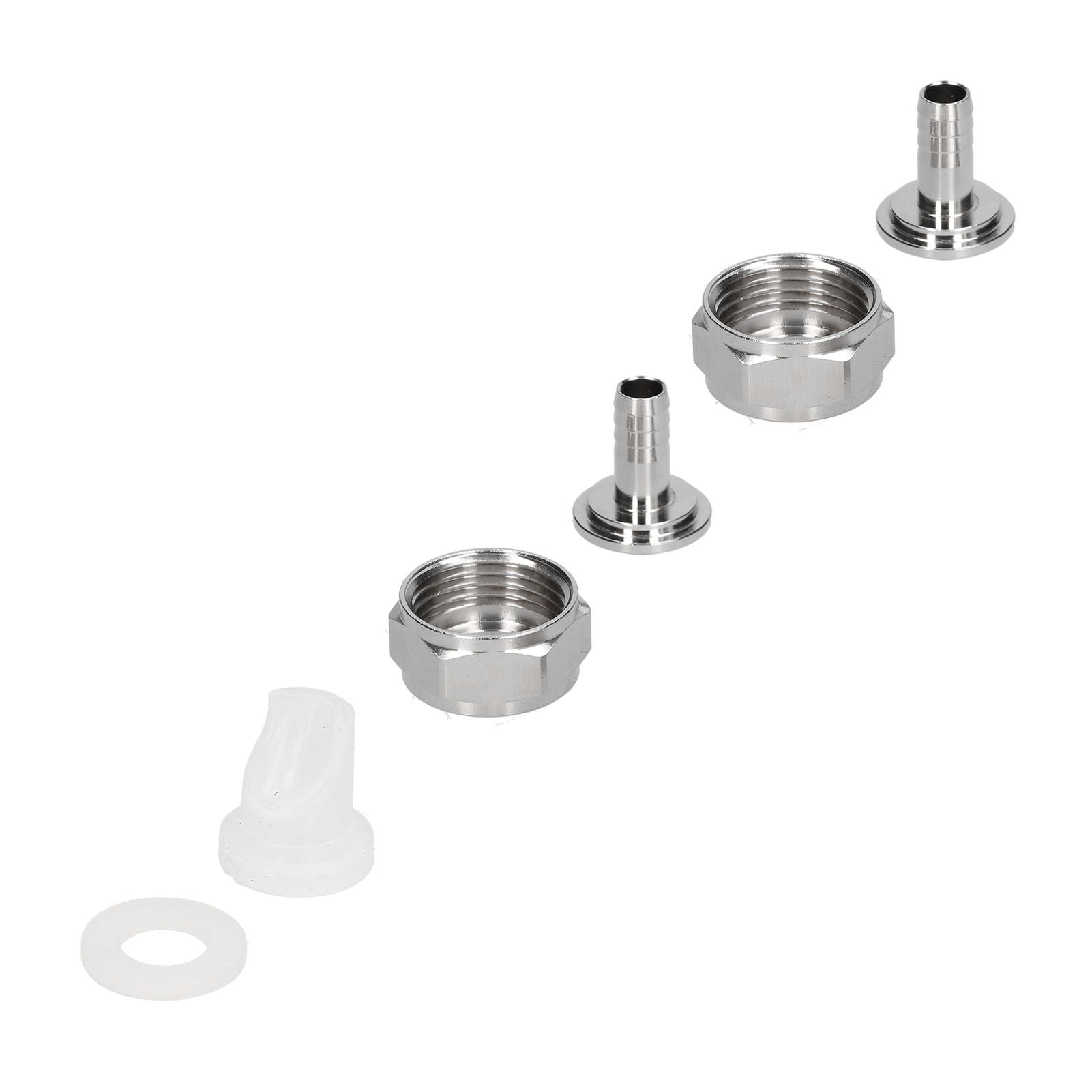Stainless Steel Beer Keg Coupler Connector Fitting Beer Line Connector Kit for Brewing Equipment