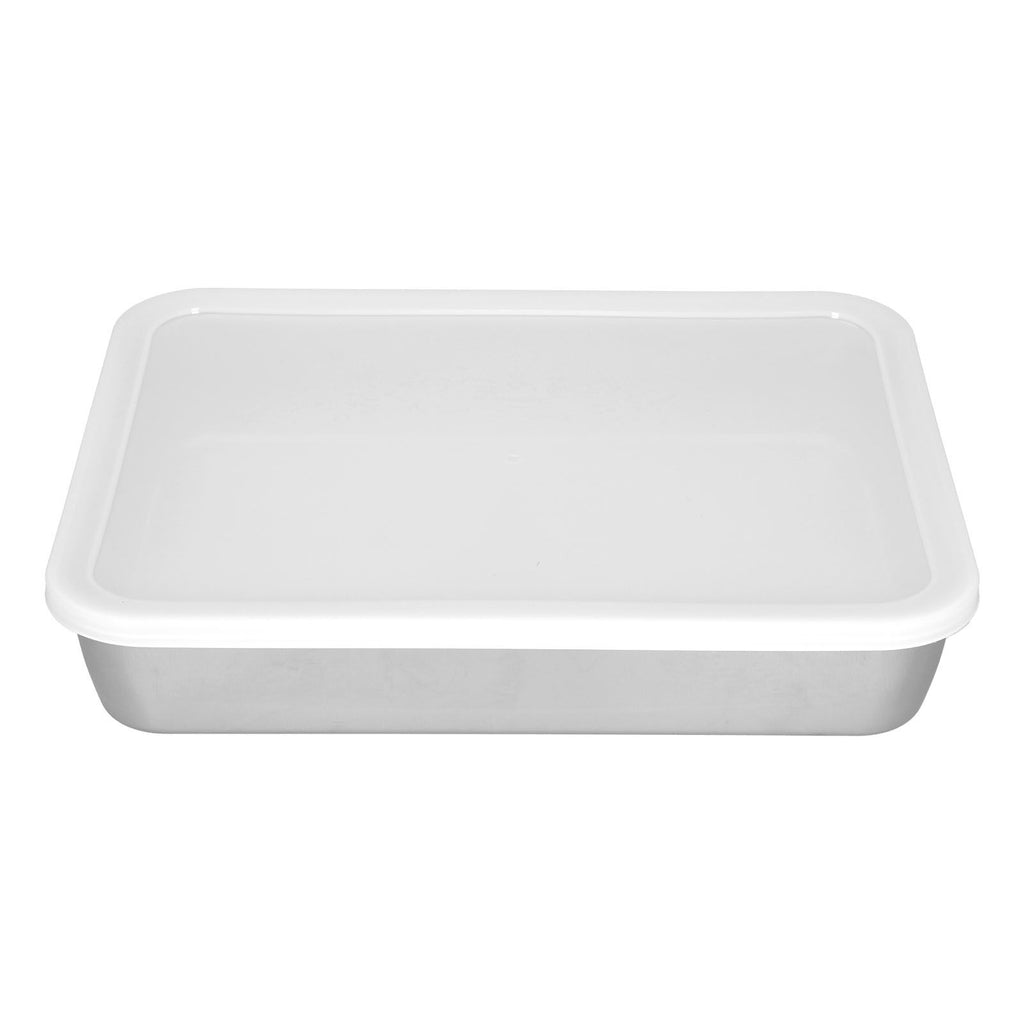 Stainless Steel Baking Tray Deep Flat Non Stick Baking Pan Food Storage Box with CoverS
