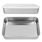 Stainless Steel Baking Tray Deep Flat Non Stick Baking Pan Food Storage Box with CoverS