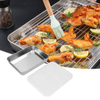 Stainless Steel Baking Tray Deep Flat Non Stick Baking Pan Food Storage Box with CoverM