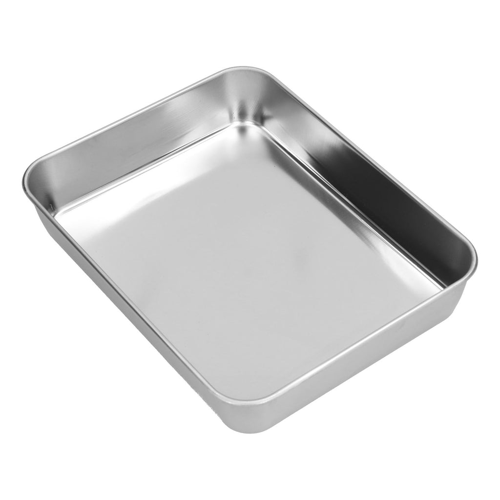 Stainless Steel Baking Tray Deep Flat Non Stick Baking Pan Food Storage Box with CoverM
