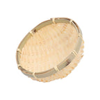 Fruit Basket Hand Woven Bamboo Mini Multifunctional Sturdy Serving Basket Tray for Living Room Kitchen 13x4cm